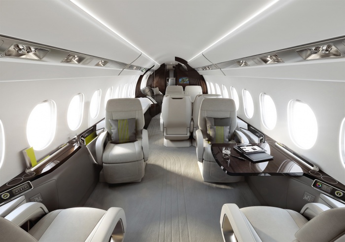 Falcon 5X private jet charter interior