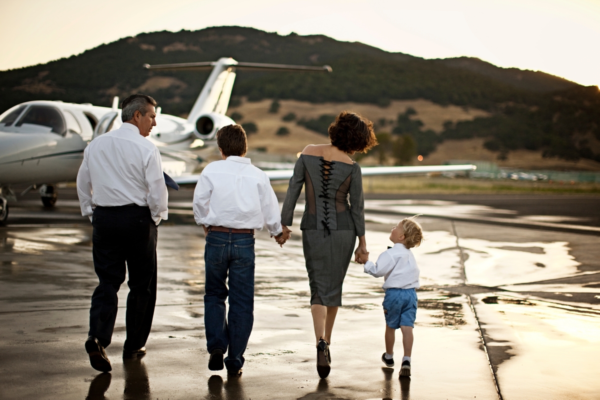 Family trip on a private jet