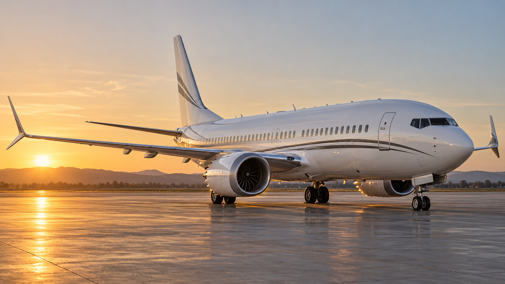 Illustration of a Boeing BBJ MAX